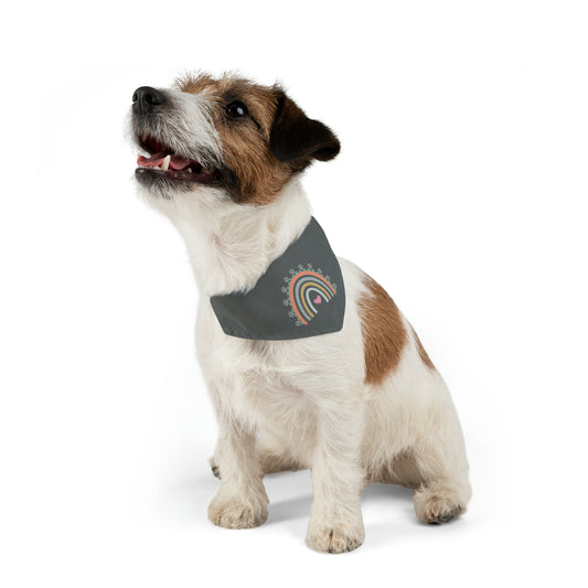 Pawsome Rainbow Pet Collar Bandana (dark grey)