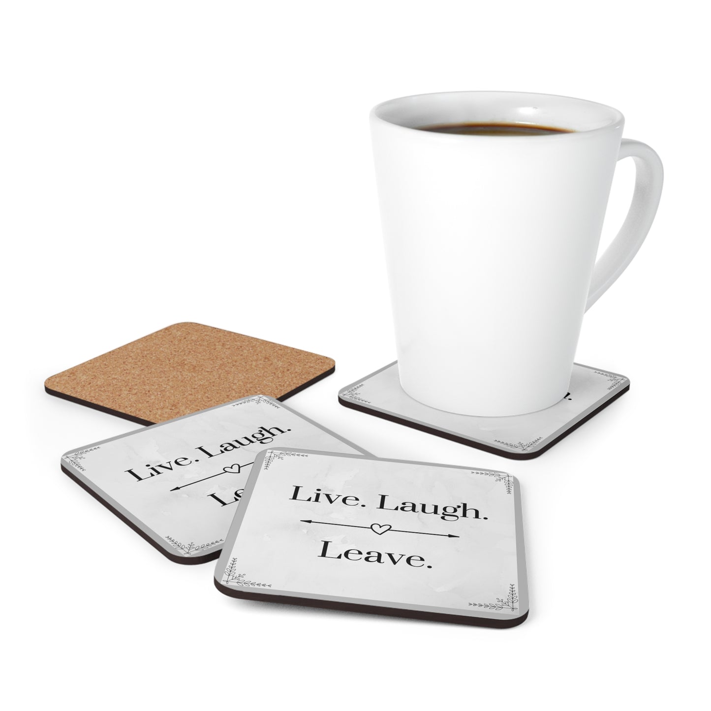 Live, Laugh, Leave Coasters (4 pieces)