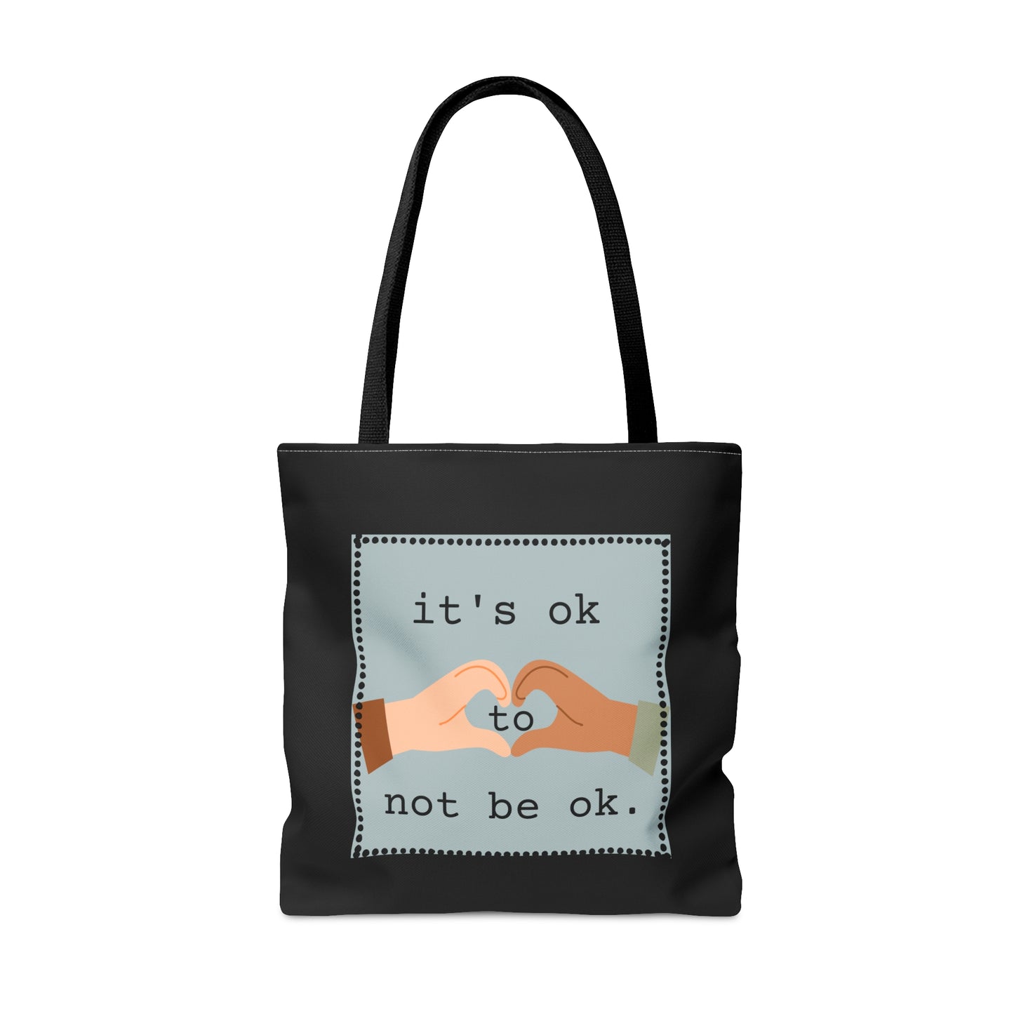 Hands and Heart Black Tote Bag