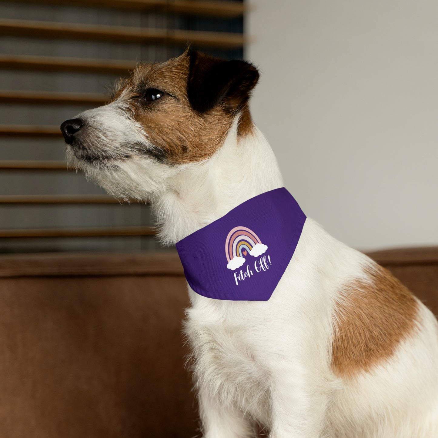 Rainbow Fetch Off Collar Bandana (dark purple)