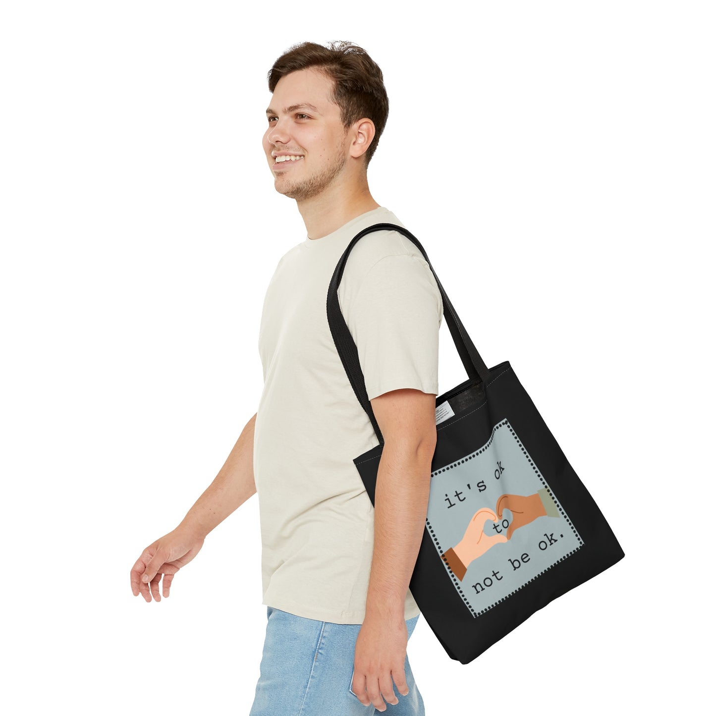 Hands and Heart Black Tote Bag