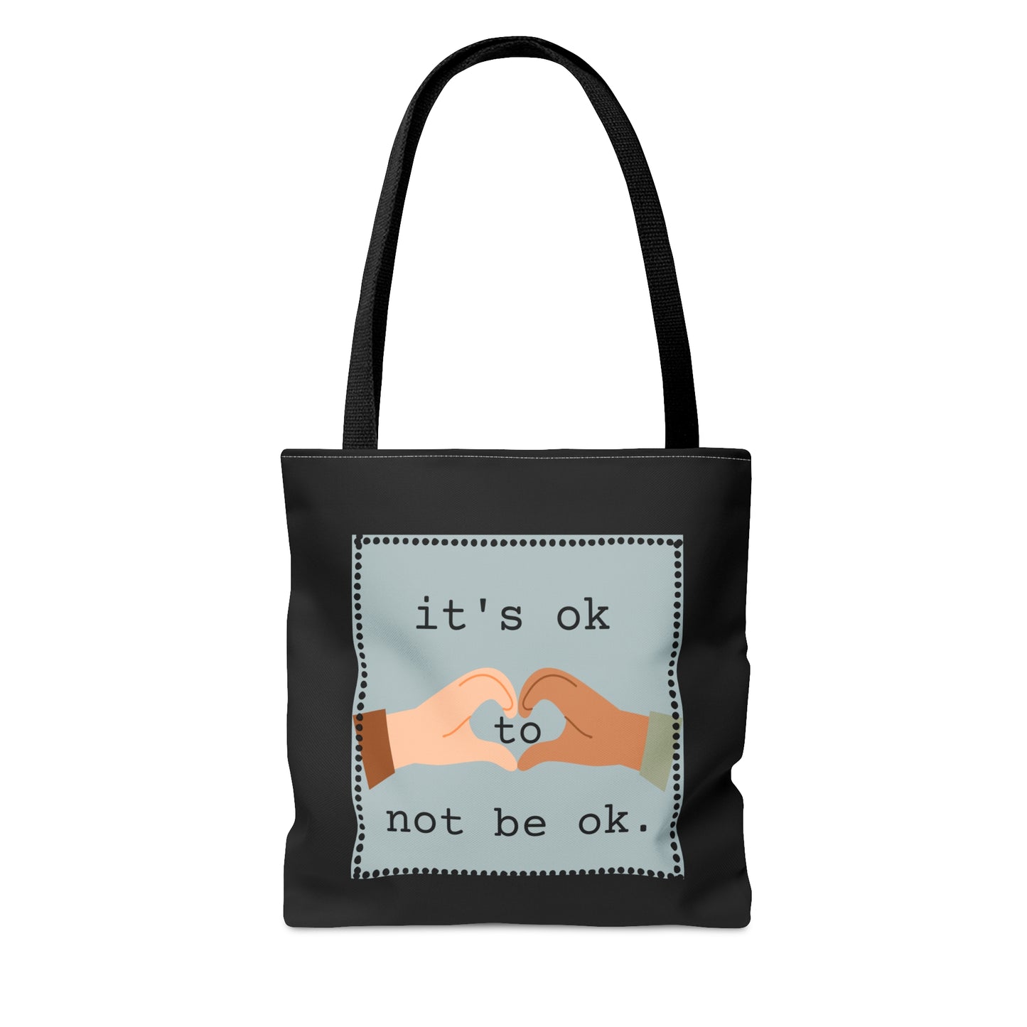 Hands and Heart Black Tote Bag