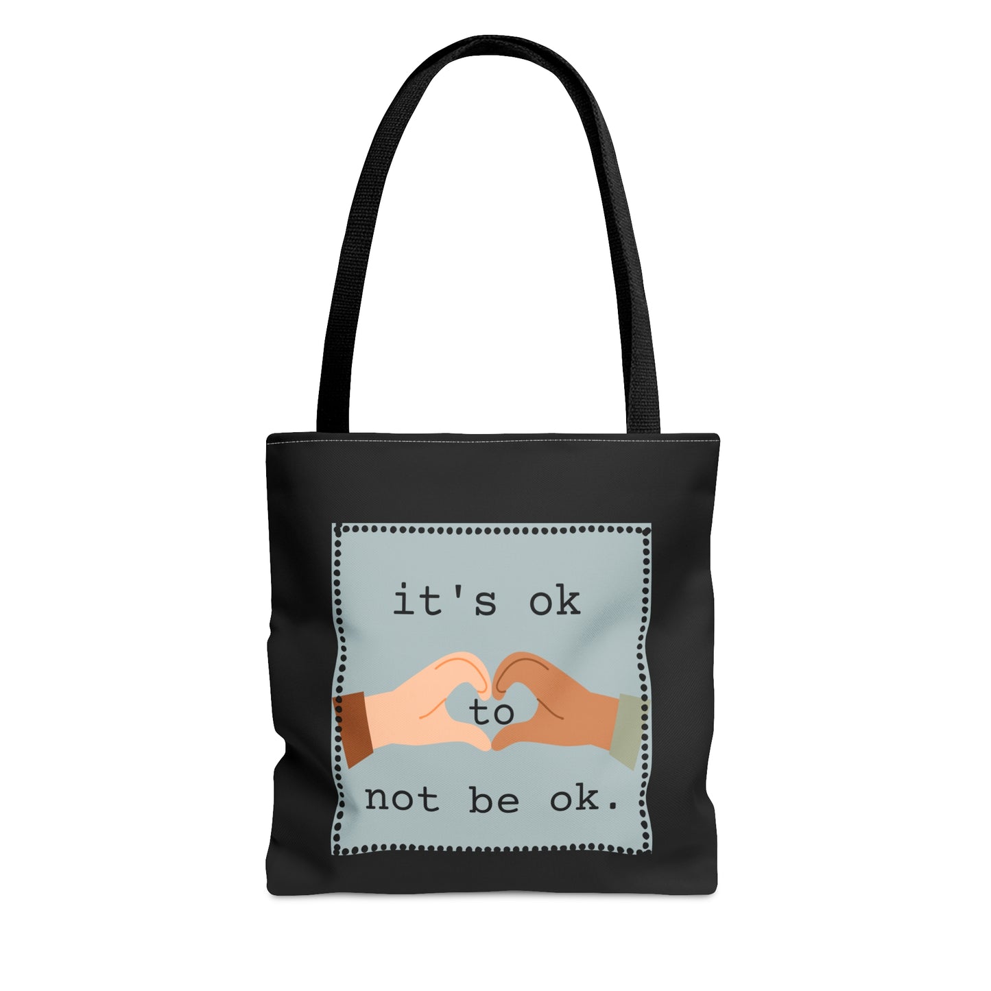 Hands and Heart Black Tote Bag