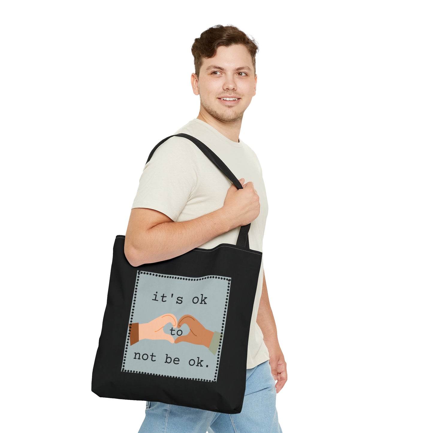 Hands and Heart Black Tote Bag