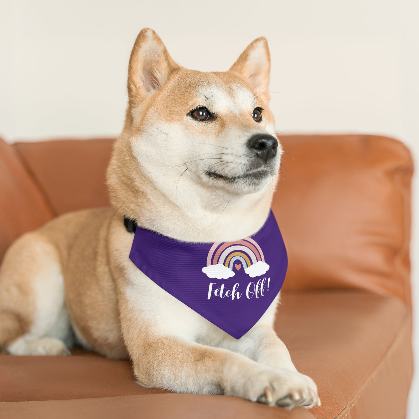Rainbow Fetch Off Collar Bandana (dark purple)