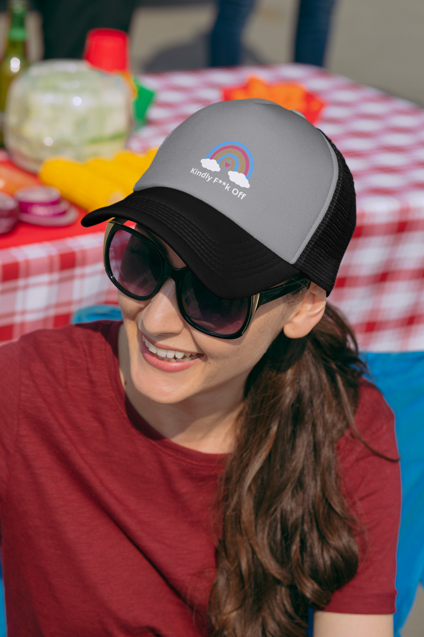 Rainbow Trucker Cap- Kindly F**K Off