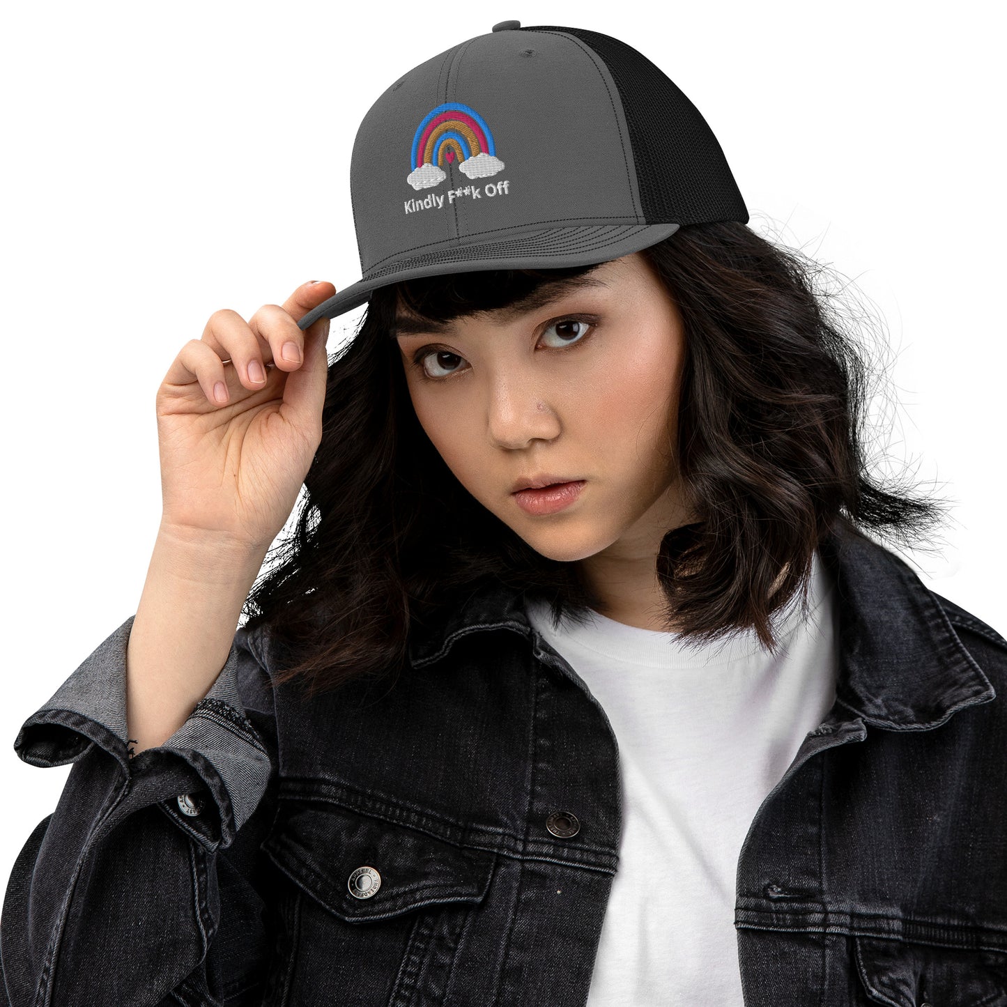 Rainbow Trucker Cap- Kindly F**K Off
