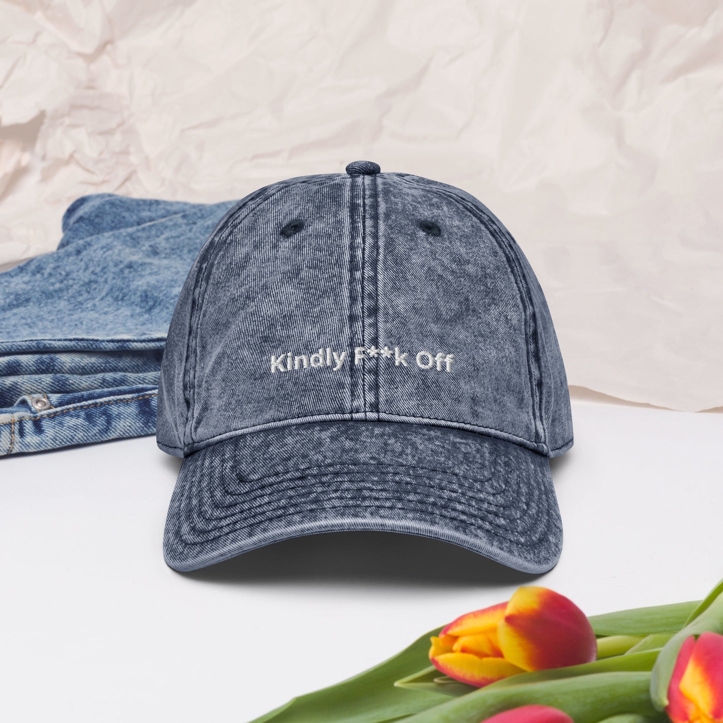 Vintage Cotton Twill Cap- Kindly F**k Off