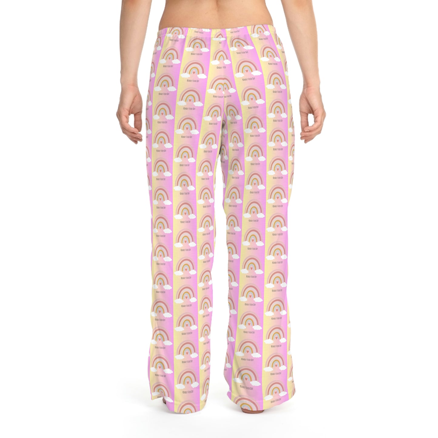 Rainbow Jersey Knit Pajama Pants - Kindly Fuck Off (pink)
