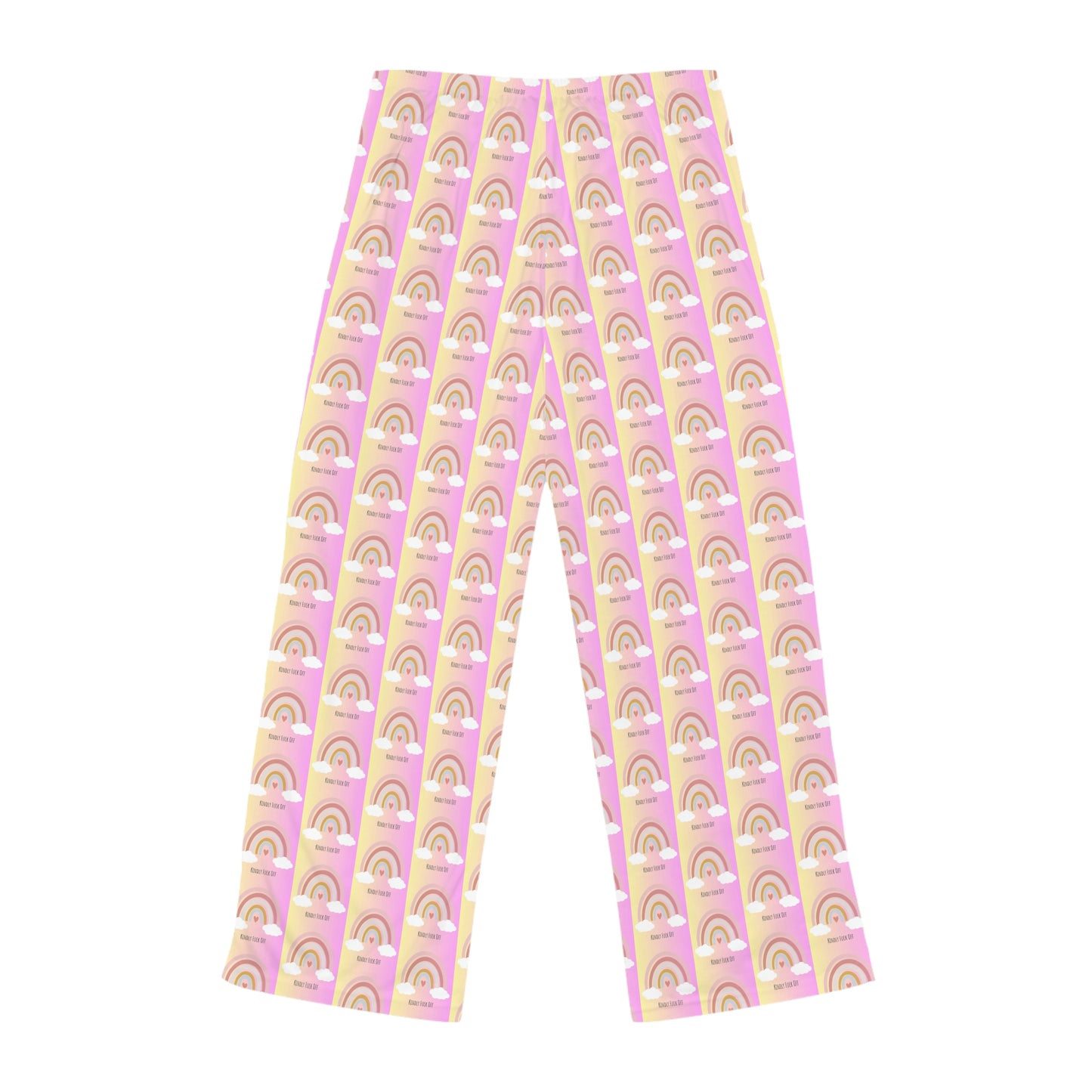 Rainbow Jersey Knit Pajama Pants - Kindly Fuck Off (pink)