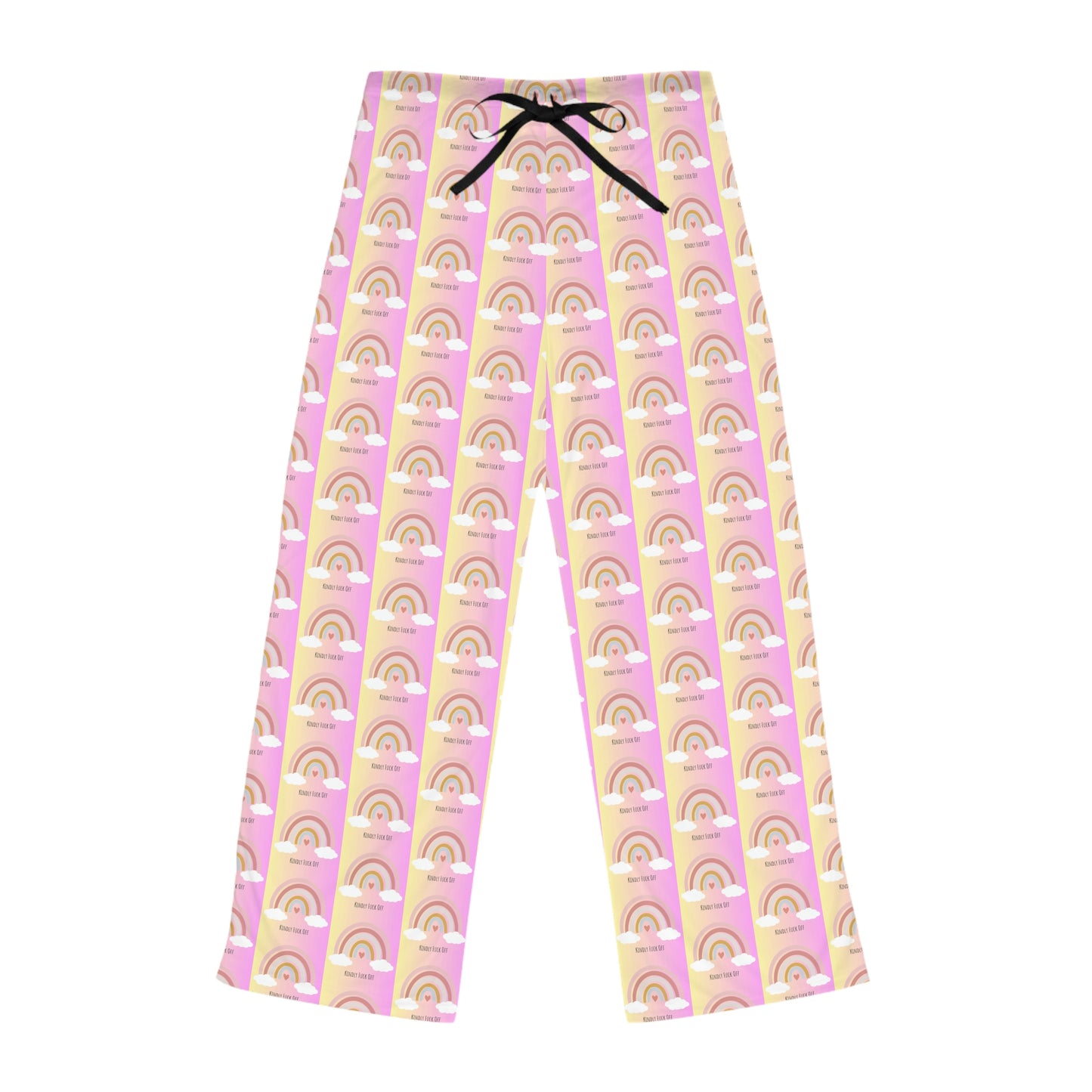 Rainbow Jersey Knit Pajama Pants - Kindly Fuck Off (pink)