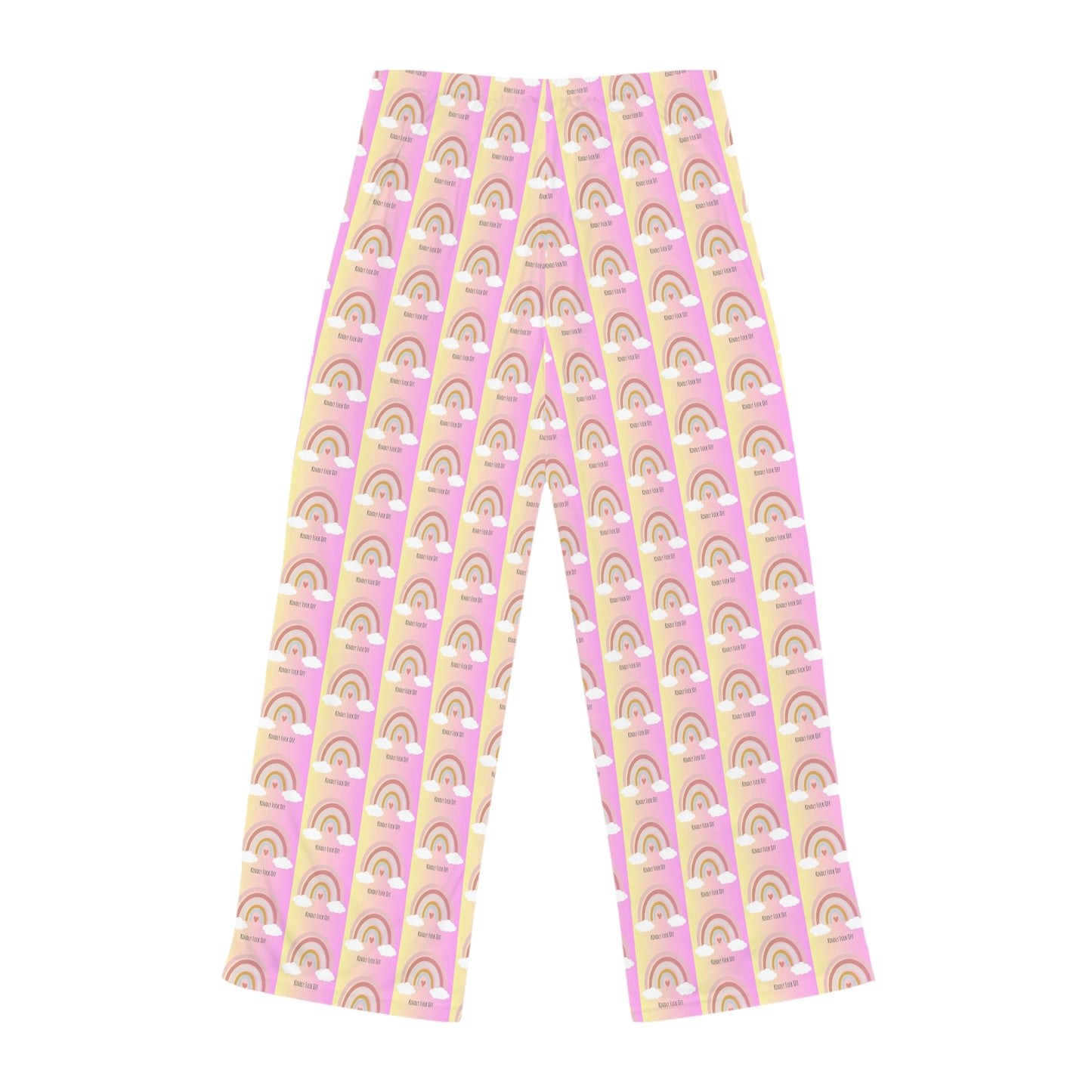 Rainbow Jersey Knit Pajama Pants - Kindly Fuck Off (pink)