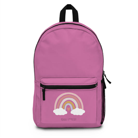 Rainbow Backpack - Kindly F**K Off (pink)