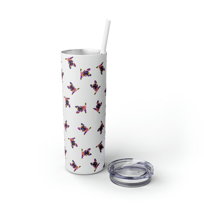 Frenchie Friends Skinny Tumbler with Straw, 20 oz (multiple colors)