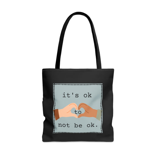 Hands and Heart Black Tote Bag