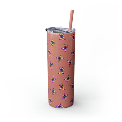 Frenchie Friends Skinny Tumbler with Straw, 20 oz (multiple colors)