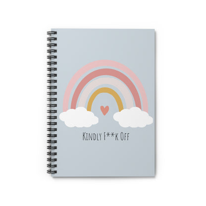 Rainbow Spiral Notebook-Kindly F**K Off (grey)