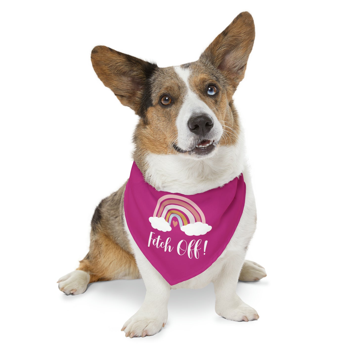 Rainbow Fetch Off Collar Bandana (magenta)