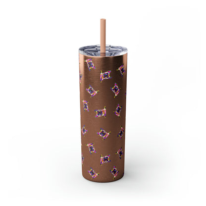 Frenchie Friends Skinny Tumbler with Straw, 20 oz (multiple colors)