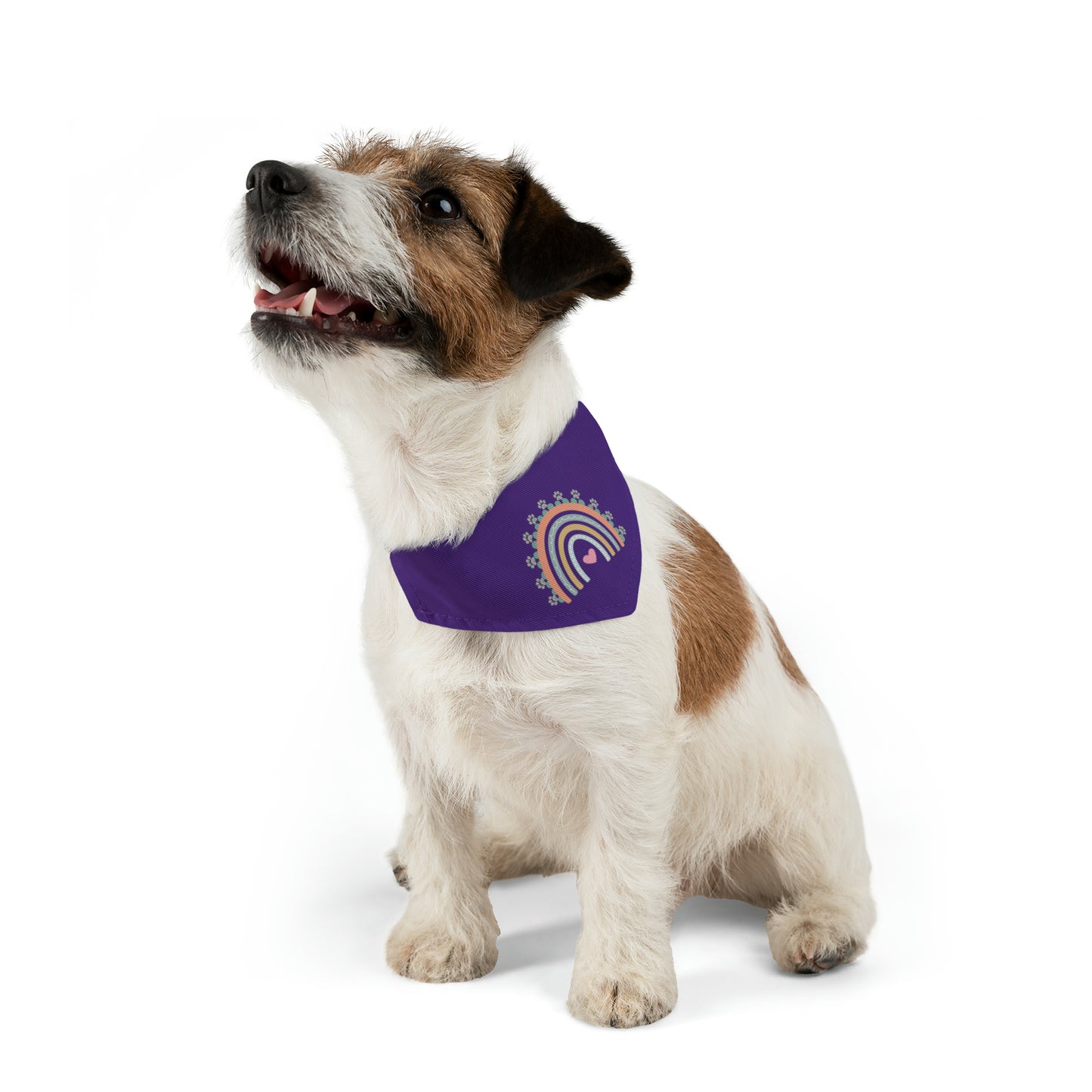 Pawsome Rainbow Pet Collar Bandana (dark purple)