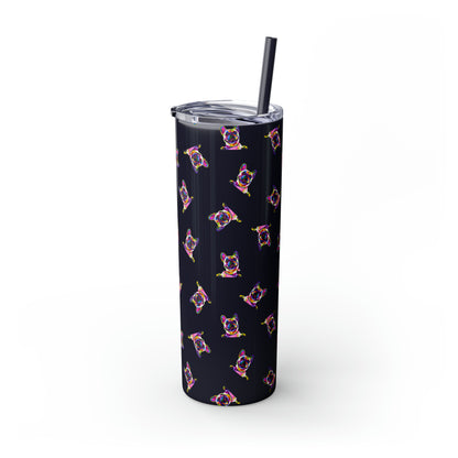 Frenchie Friends Skinny Tumbler with Straw, 20 oz (multiple colors)