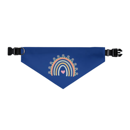 Pawsome Rainbow Pet Collar Bandana (navy)