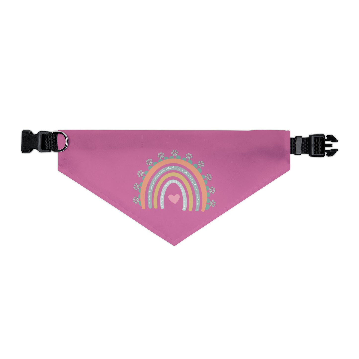 Pawsome Rainbow Pet Collar Bandana (light pink)