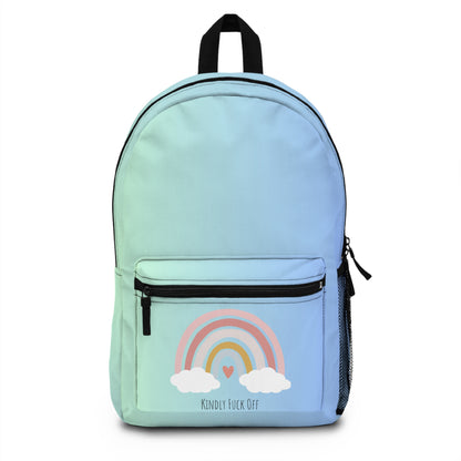 Rainbow Backpack - Kindly Fuck Off (blue)