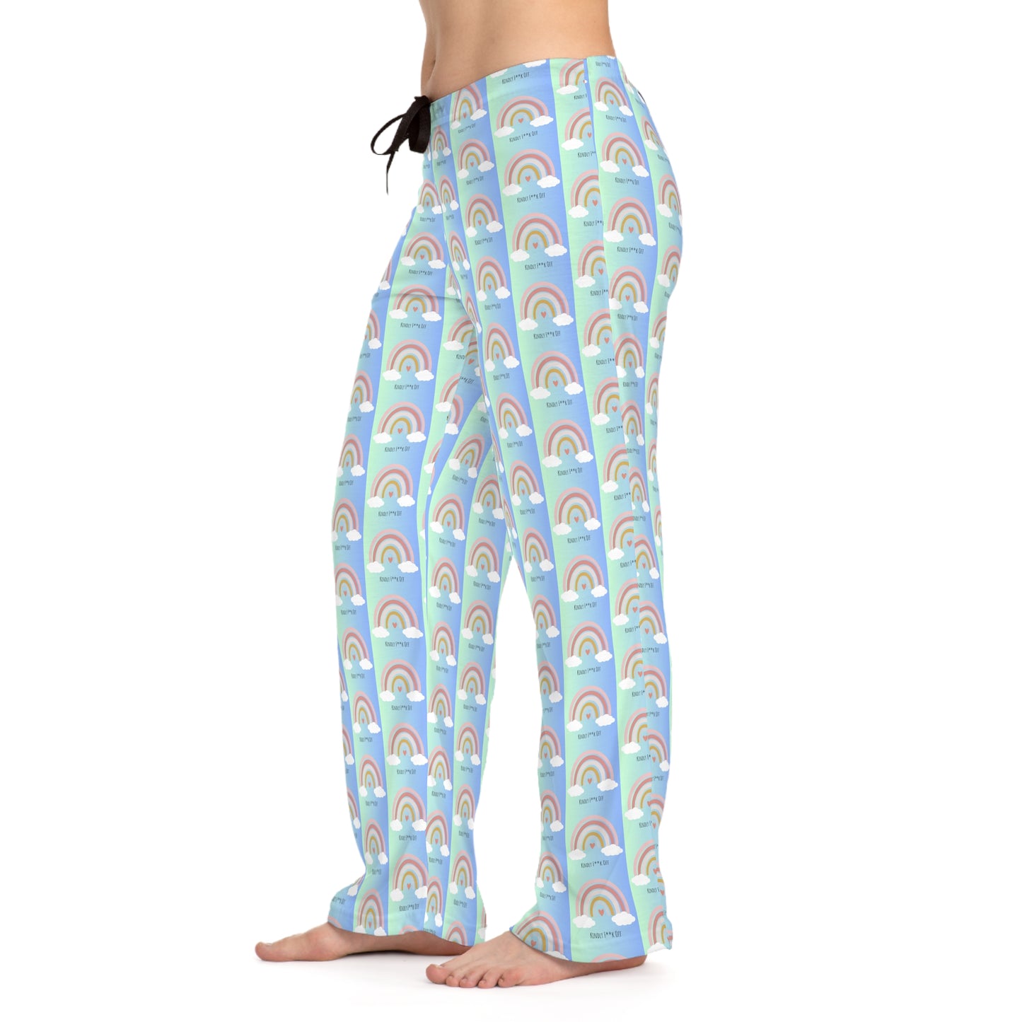 Rainbow Jersey Knit Pajama Pants - Kindly F**K Off (blue)