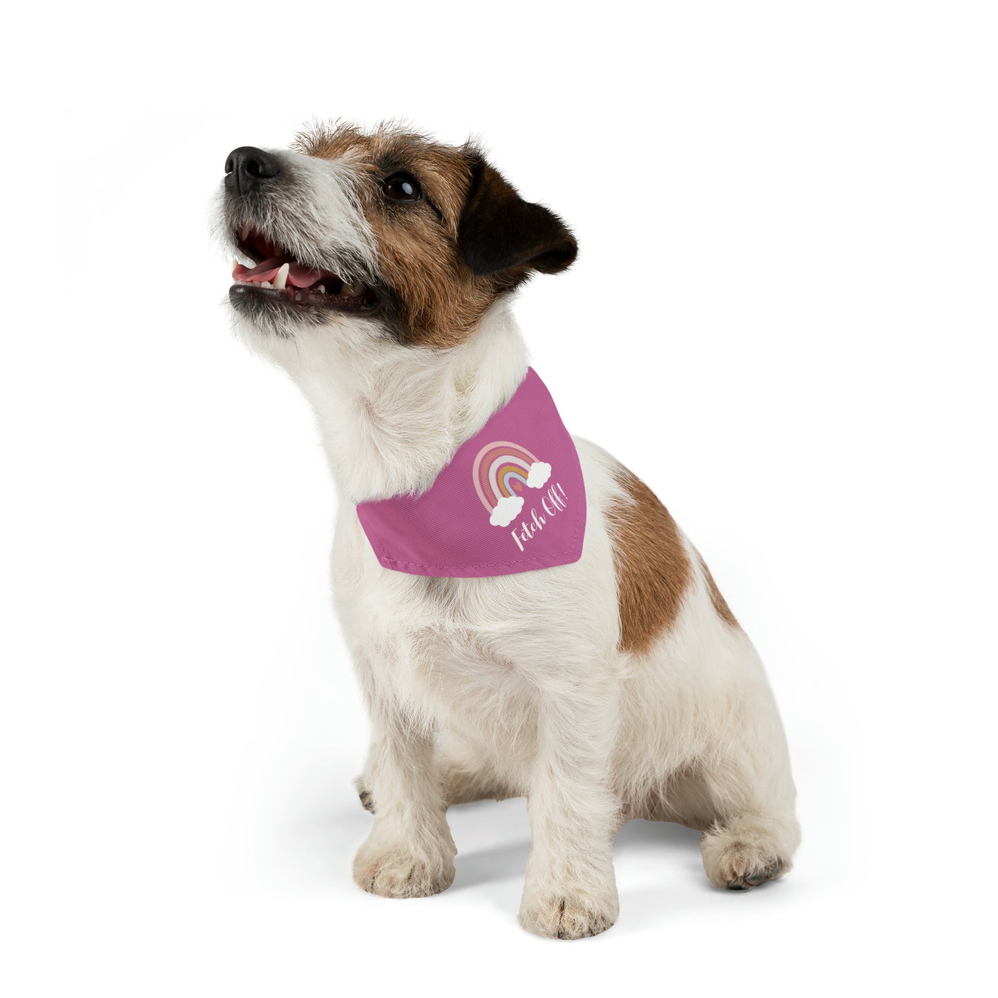 Rainbow Fetch Off Collar Bandana (pink)