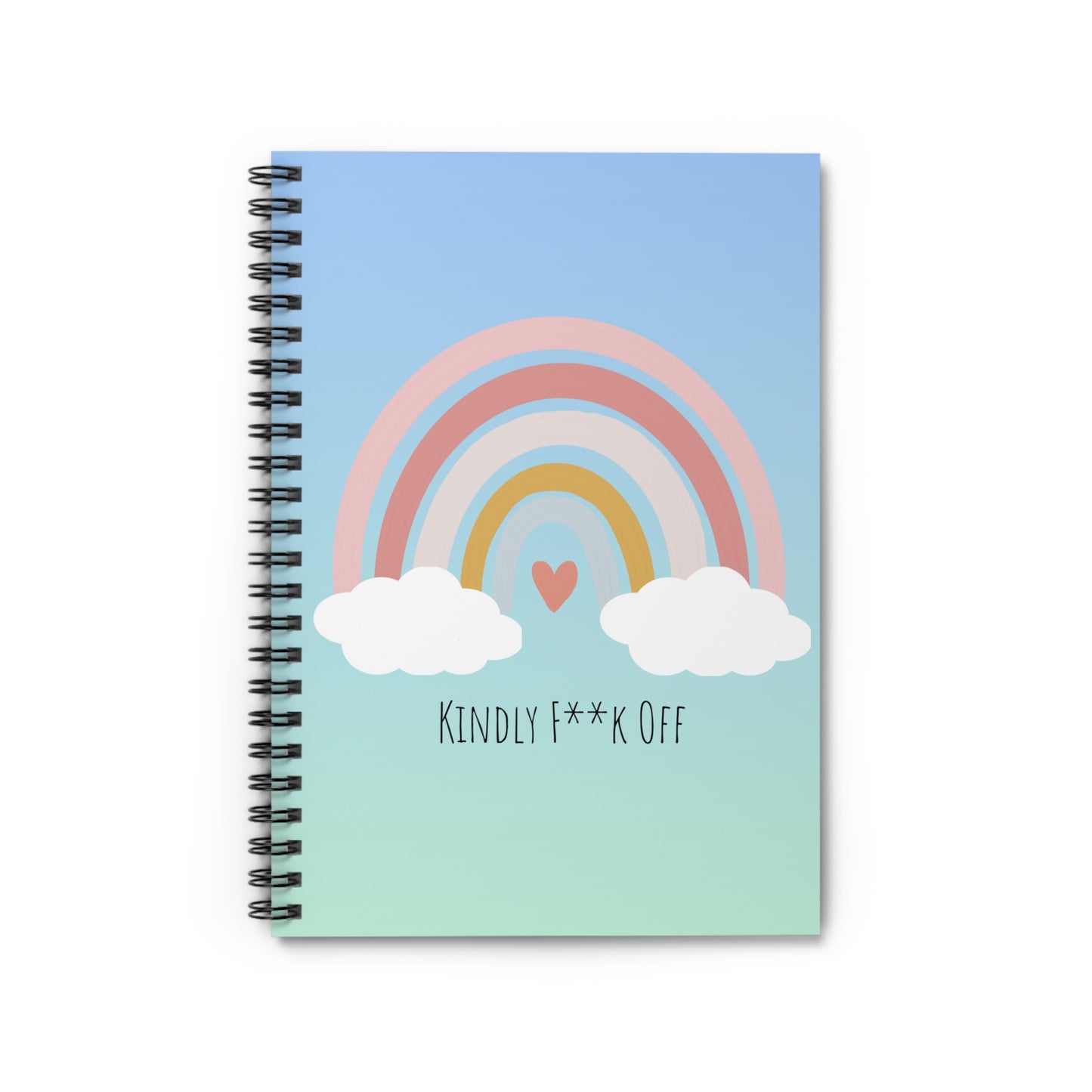 Rainbow Spiral Notebook Ruled Line-Kindly F**K Off (blue)