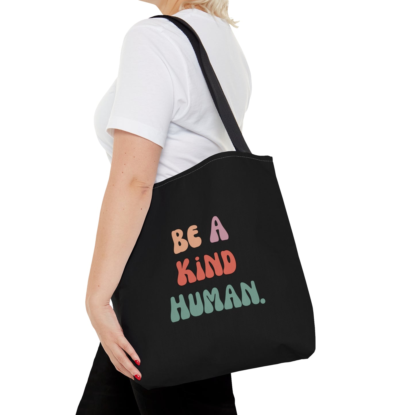 Be a Kind Human Black Tote Bag