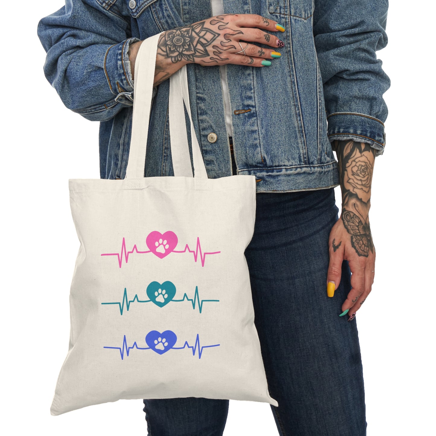 Paws and Hearts Natural Tote Bag