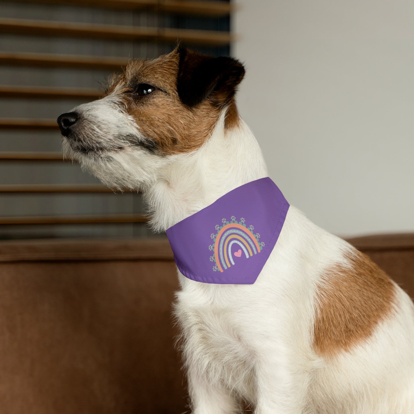 Pawsome Rainbow Pet Collar Bandana (light purple)