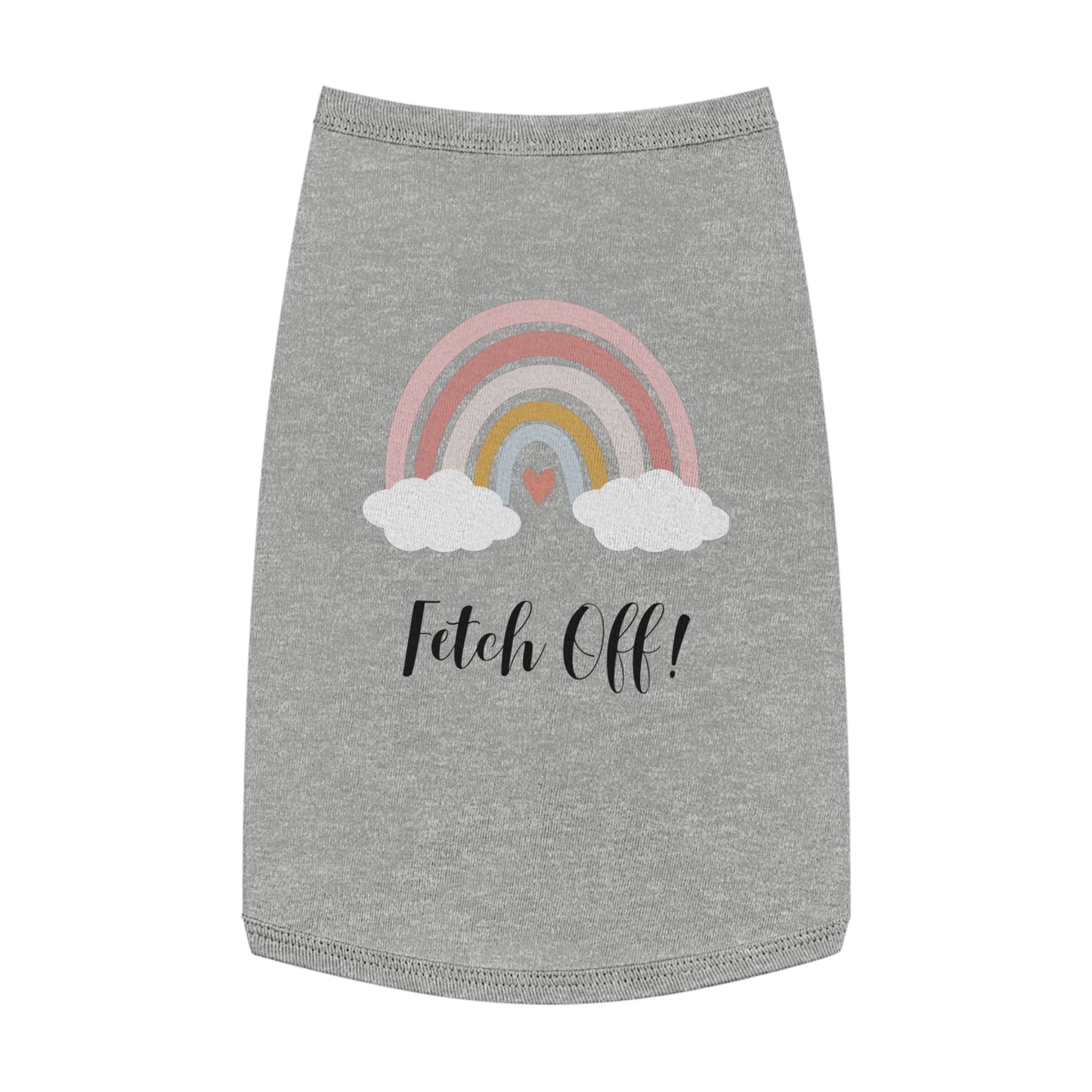 Rainbow Pet T-Shirt- Fetch Off (grey/pink)