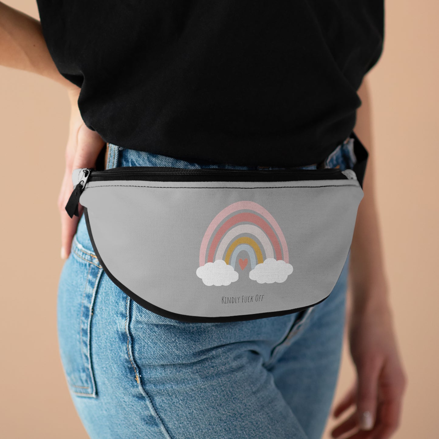 Rainbow Fanny Pack - Kindly Fuck Off (grey)