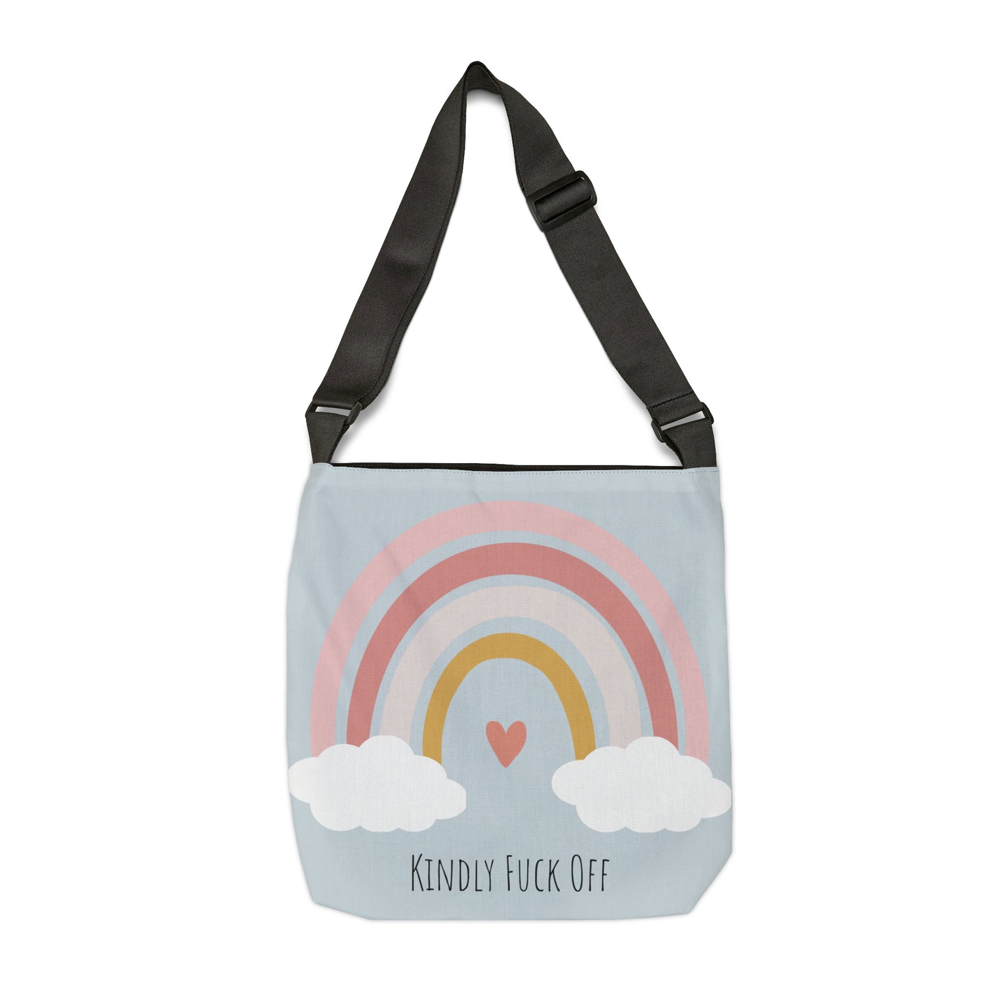 Rainbow Adjustable Tote/Messenger Bag- Kindly Fuck Off (grey)