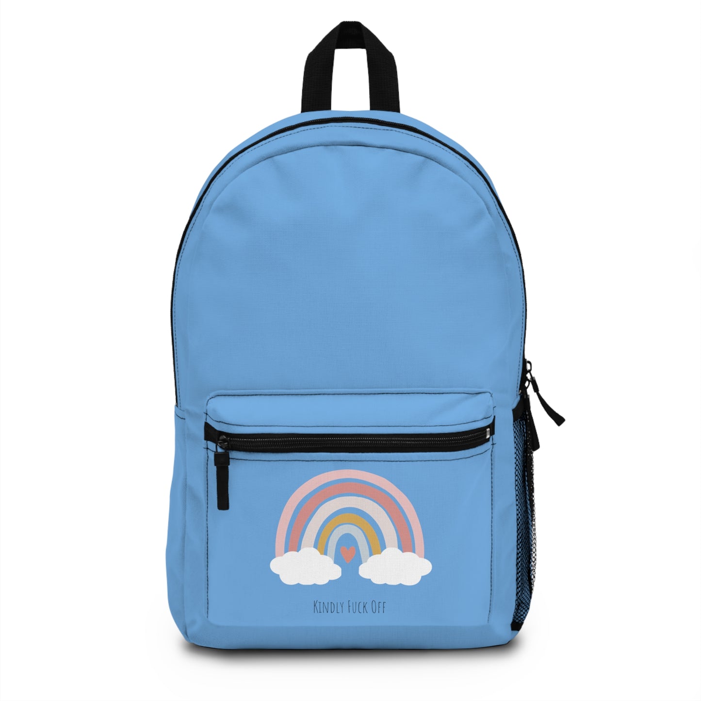 Rainbow Backpack - Kindly Fuck Off (light blue)