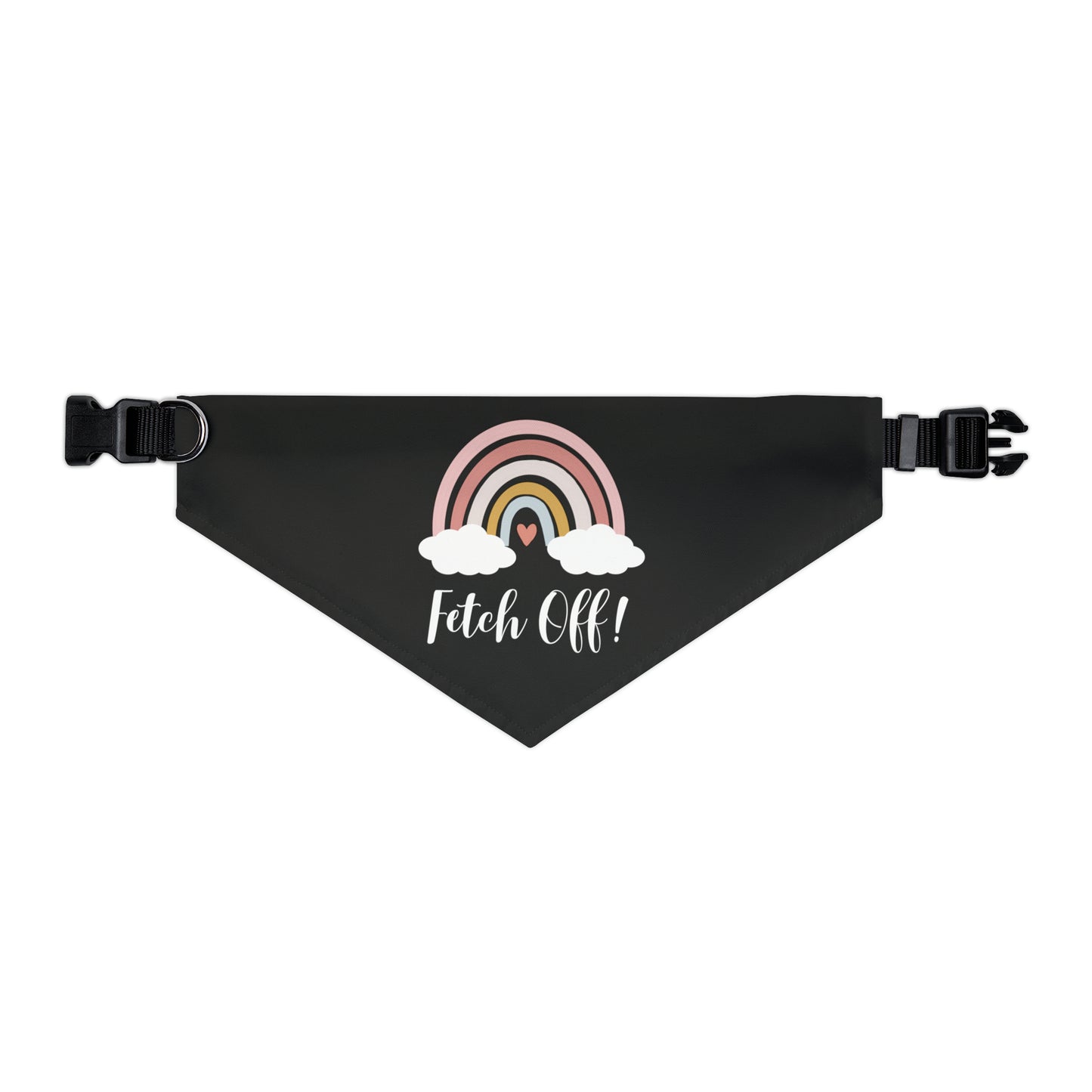 Rainbow Fetch Off Collar Bandana (black)