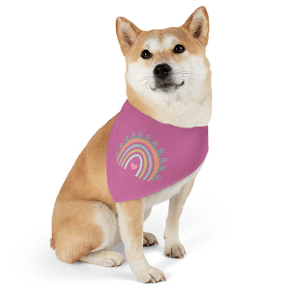 Pawsome Rainbow Pet Collar Bandana (light pink)