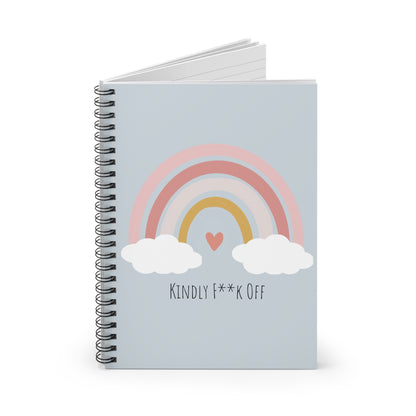 Rainbow Spiral Notebook-Kindly F**K Off (grey)