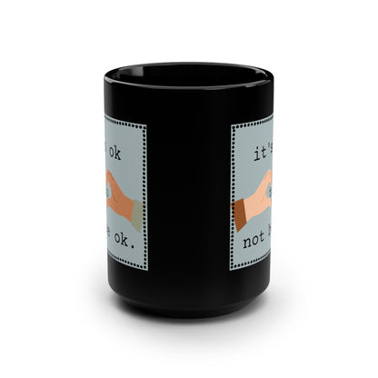 Hands and Hearts Black Mug, 15oz