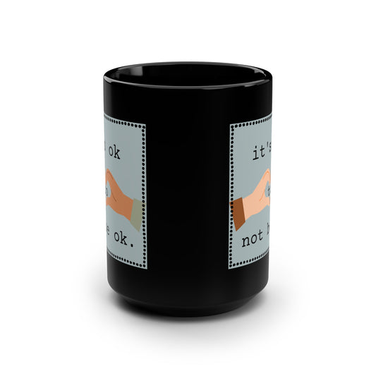 Hands and Hearts Black Mug, 15oz