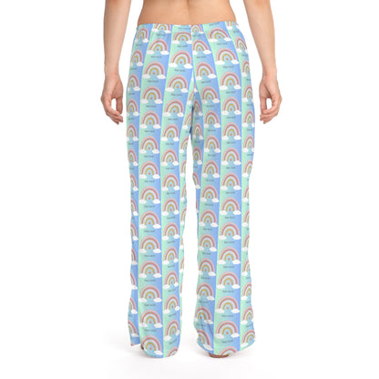 Rainbow Jersey Knit Pajama Pants - Kindly Fuck Off (blue)