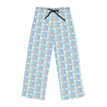 Rainbow Jersey Knit Pajama Pants - Kindly F**K Off (blue)