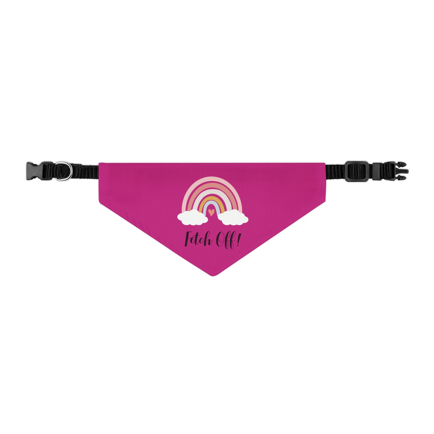 Rainbow Fetch Off Pet Collar Bandana (magenta)