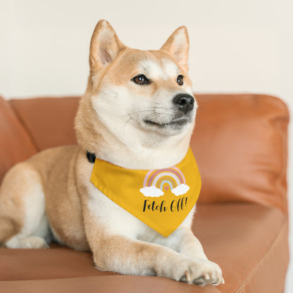 Rainbow Fetch Off Collar Bandana (yellow)