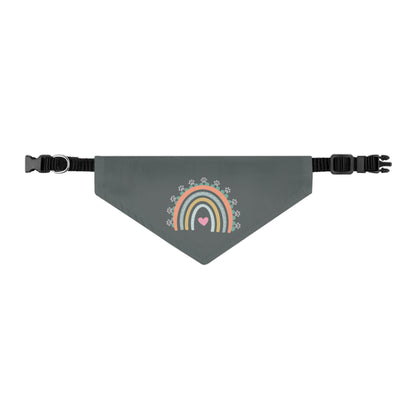 Pawsome Rainbow Pet Collar Bandana (dark grey)