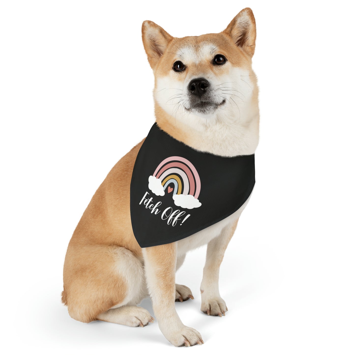 Rainbow Fetch Off Collar Bandana (black)