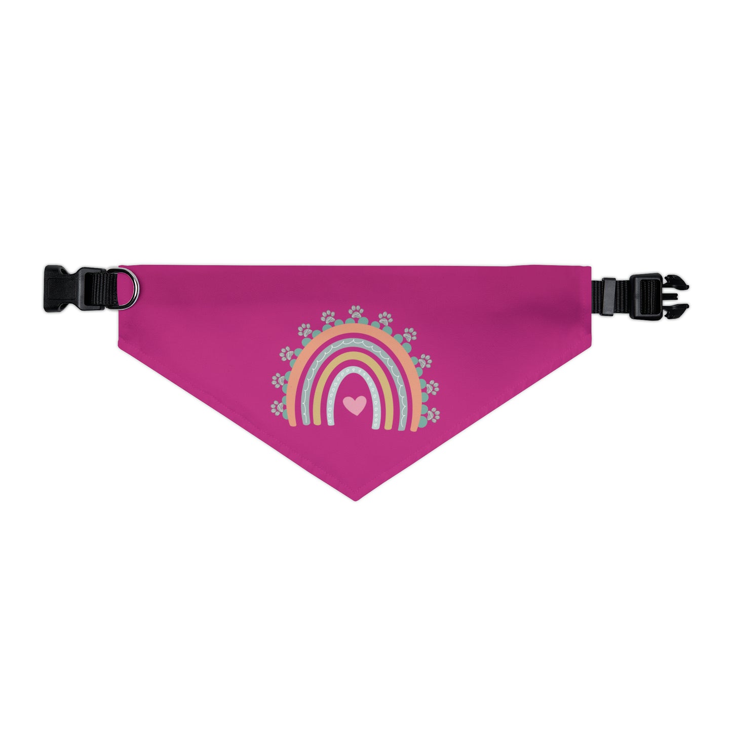 Pawsome Rainbow Pet Collar Bandana (magneta)